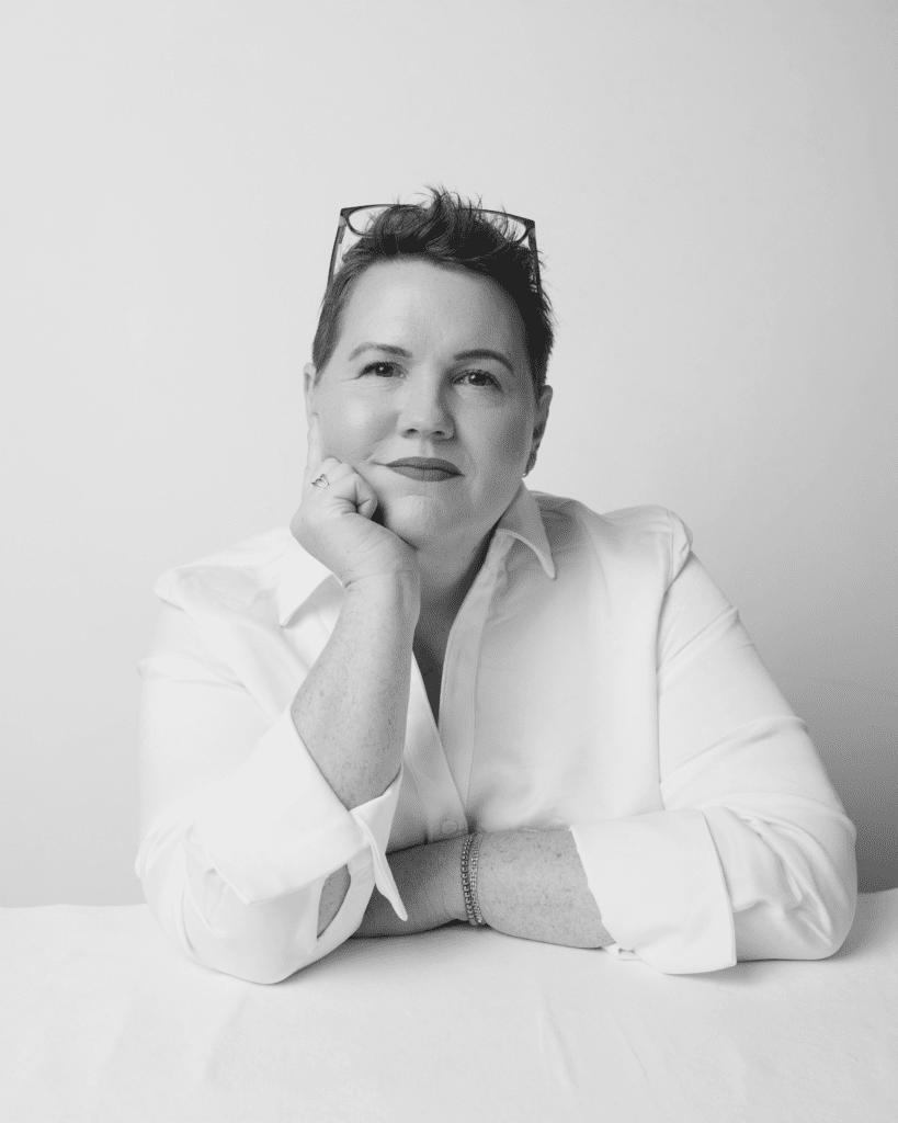 Black and white image of Quiip Team Lead Kelly McParlane.